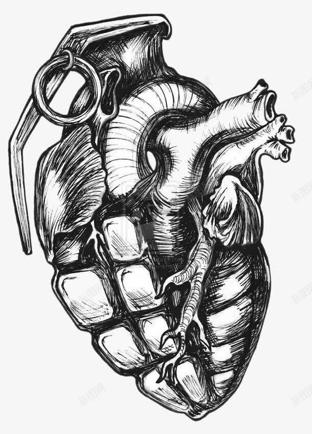 创意心脏手雷png免抠素材_新图网 https://ixintu.com 创意设计 卡通手绘 心脏 手雷