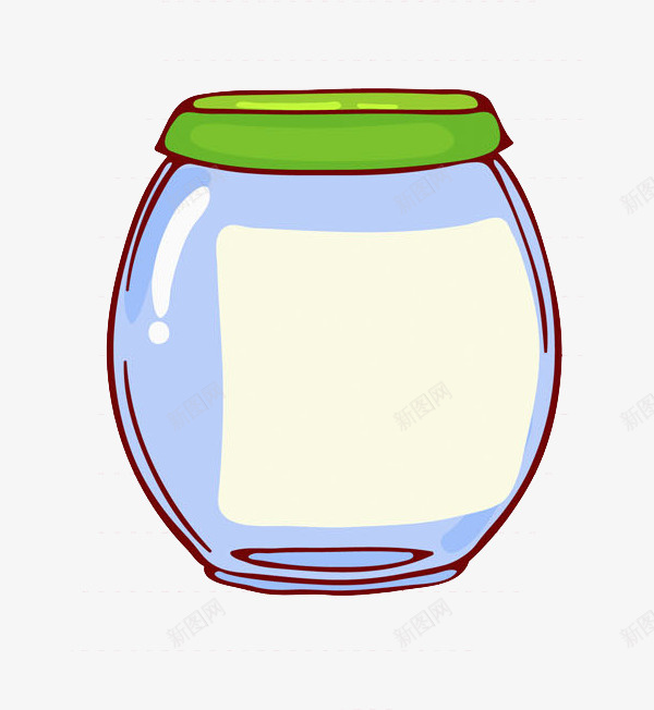 绿盖子的玻璃罐png免抠素材_新图网 https://ixintu.com 创意 卡通 商务 手绘 玻璃罐 盖子 简约 绿色