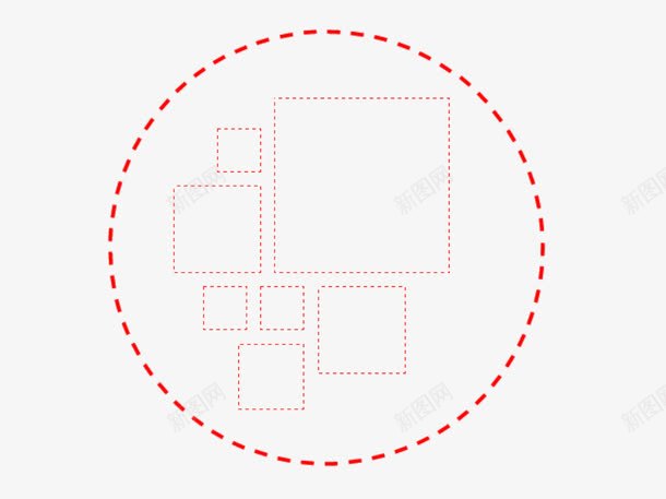 红色创意虚线圈png免抠素材_新图网 https://ixintu.com 创意 红色 虚线圈