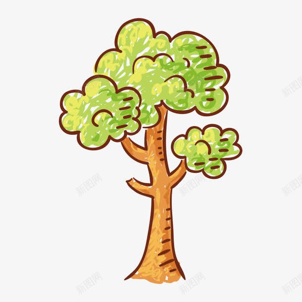 卡通图案彩绘png免抠素材_新图网 https://ixintu.com 卡通 卡通图案 小树 彩绘 树 植物