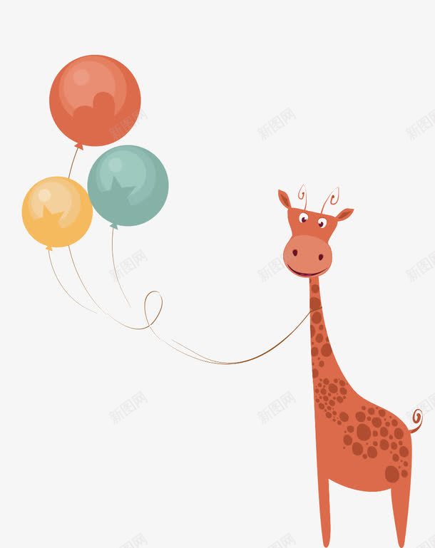 卡通长颈鹿png免抠素材_新图网 https://ixintu.com 卡通动物 卡通小动物 可爱动物 小动物 插画 气球 长颈鹿