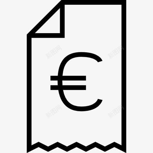 欧元图标png_新图网 https://ixintu.com 发票 商务 支付欧元 收据 票据 购物
