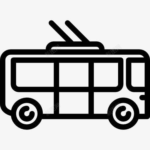 无轨电车朝右图标png_新图网 https://ixintu.com 公共交通 汽车 车辆 运输