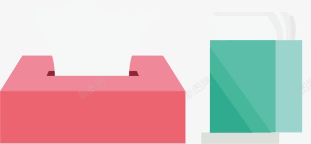 纸巾盒png免抠素材_新图网 https://ixintu.com 手绘 粉色 纸巾 纸巾盒 绿色