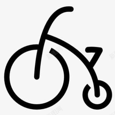 手绘卡通自行车图标图标