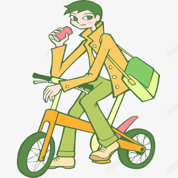 旅行男孩png免抠素材_新图网 https://ixintu.com 书包 喝饮料的人 学生 小男孩 旅行 旅行者 自行车 饮料