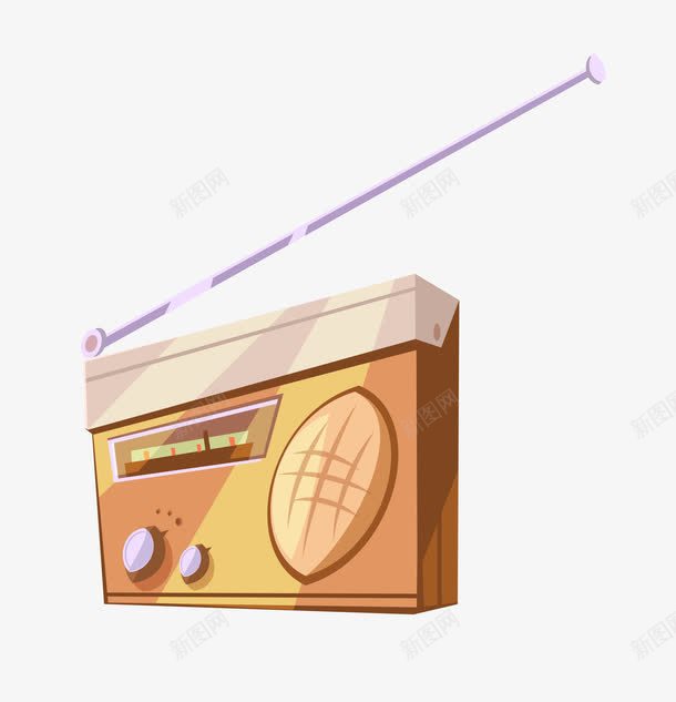 卡通带天线的收音机png免抠素材_新图网 https://ixintu.com 卡通手绘 声音 天线 播放器 收音机
