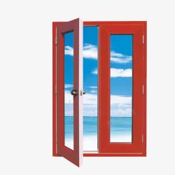 门PNG图简欧风格红胡桃色玻璃平开门高清图片