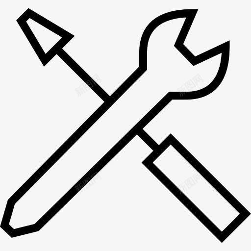 设置图标png_新图网 https://ixintu.com 工具和器具 扳手 维修 螺丝刀 设置
