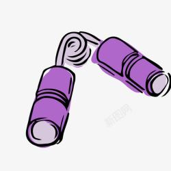 紫色质感手绘跳绳素材