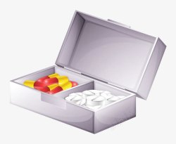药盒里的药丸矢量图素材