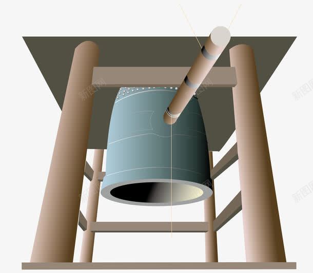 寺庙里的梵钟矢量图ai免抠素材_新图网 https://ixintu.com 中国风 寺庙 梵钟 矢量梵钟 钓钟 青铜钓钟 矢量图