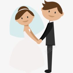 新婚夫妇的浪漫婚礼图标高清图片