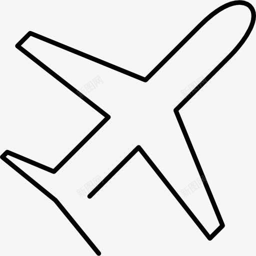 连续线平面图标png_新图网 https://ixintu.com 机场 运输 飞机
