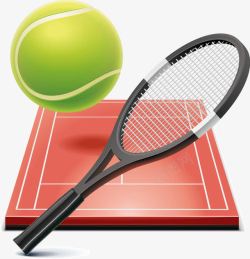 网球拍子网球拍子网球元素高清图片