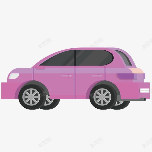 卡通紫色小汽车轿车png免抠素材_新图网 https://ixintu.com 卡通 小汽车 紫色 轿车