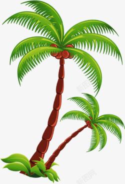 卡通夏日植物椰子树素材