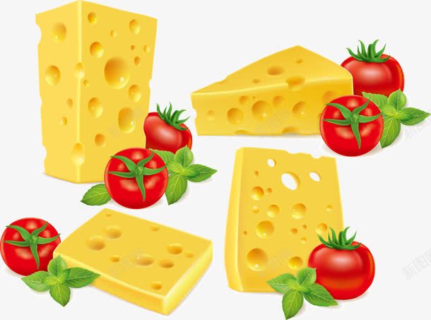 奶酪和西红柿png免抠素材_新图网 https://ixintu.com 奶酪 西红柿 食品矢量素材 食品蔬果素材