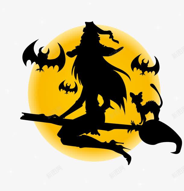 巫女png免抠素材_新图网 https://ixintu.com 免费矢量下载 女巫 巫女 插画 蝙蝠