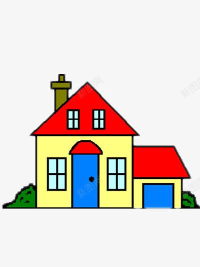 漂亮的房子png免抠素材_新图网 https://ixintu.com 卡通 暖心 烟囱 红屋顶