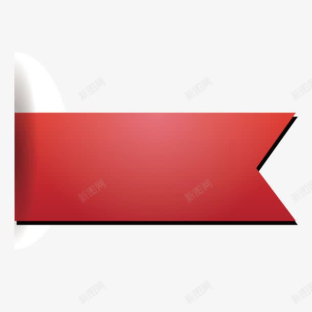 红色长条标签png免抠素材_新图网 https://ixintu.com 商务 素材 红色 长条
