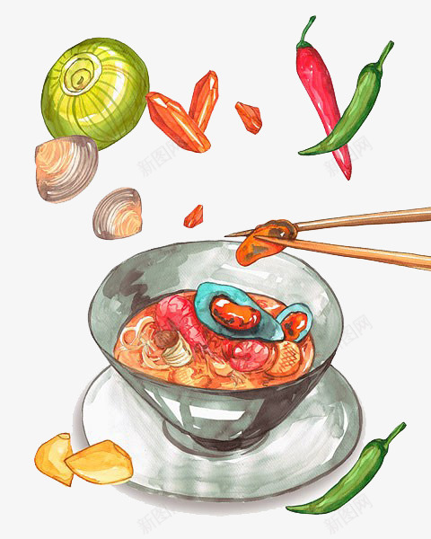 做美味的食物png免抠素材_新图网 https://ixintu.com 美味 蔬菜 锅 食物