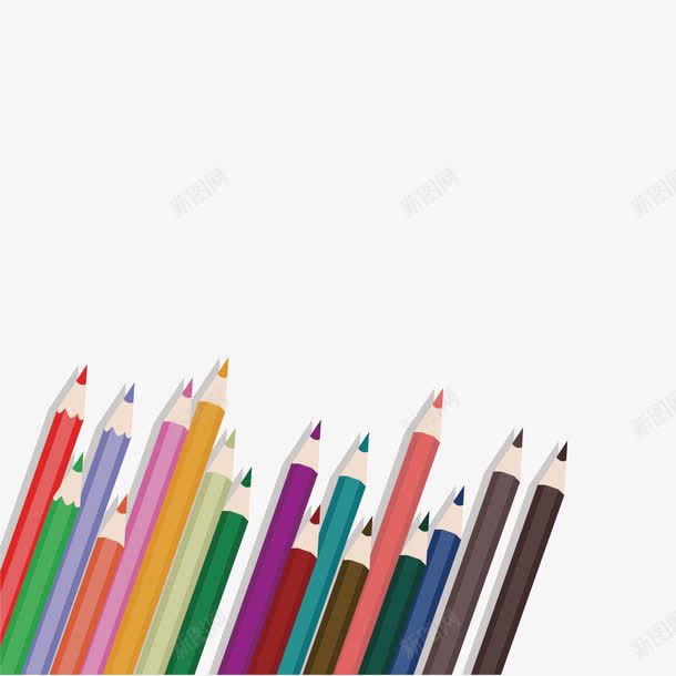 彩色铅笔装饰图案png免抠素材_新图网 https://ixintu.com png 免费png 彩笔 画笔 笔