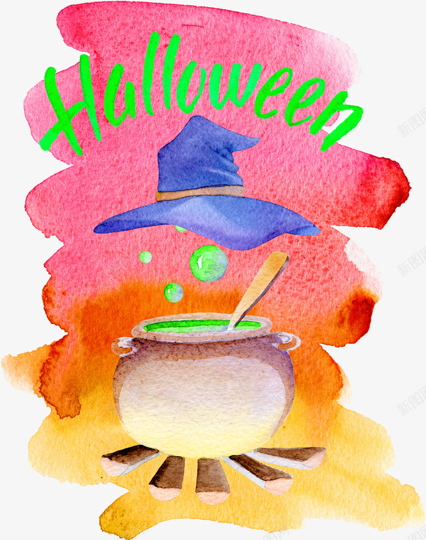 Halloweenpng免抠素材_新图网 https://ixintu.com 万圣节 巫师帽 涂鸦 素材