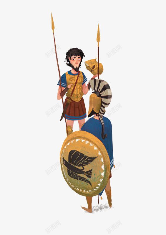 古代士兵png免抠素材_新图网 https://ixintu.com 卡通 士兵 复古 手绘 插画 罗马