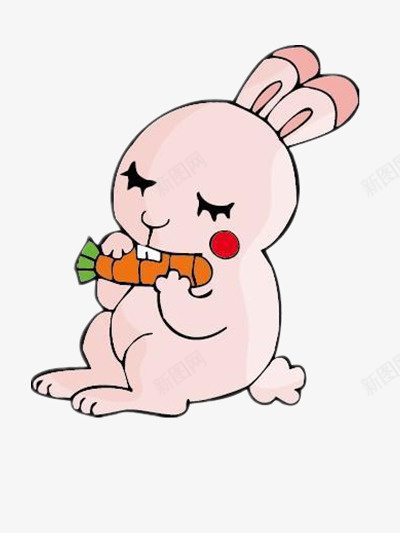吃胡萝卜的小兔png免抠素材_新图网 https://ixintu.com 动物 可爱 素材