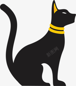 埃及符号黑色狗头符号矢量图高清图片