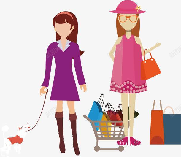 购物的人png免抠素材_新图网 https://ixintu.com 消费 消费人群 美女 购物袋