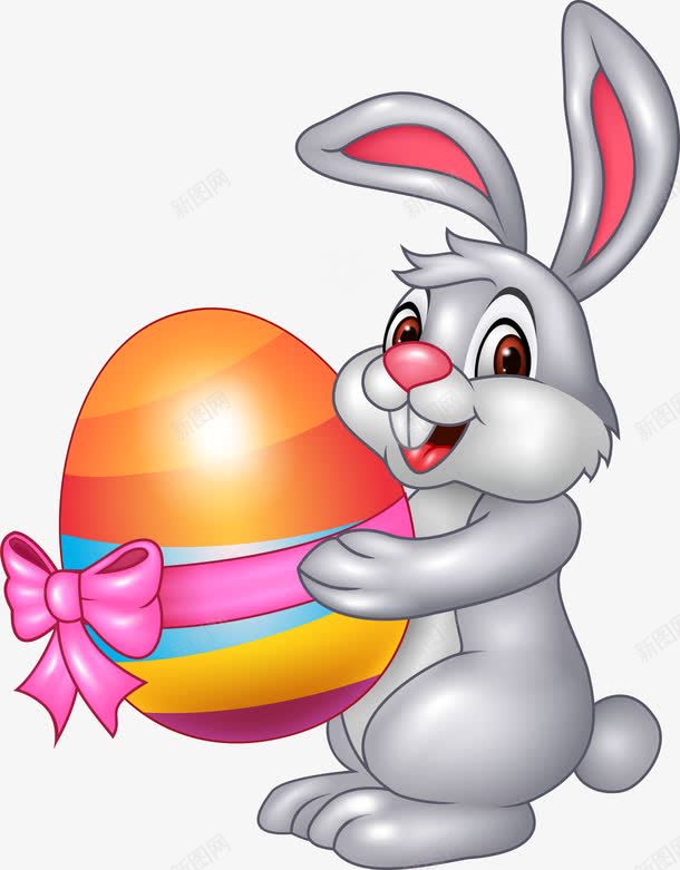 灰色卡通兔子鸡蛋装饰图案png免抠素材_新图网 https://ixintu.com 兔子 卡通 灰色 装饰图案 鸡蛋