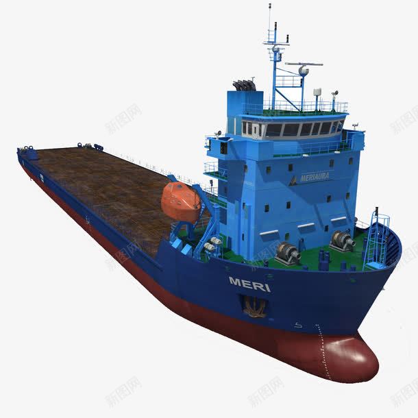 蓝色海运船png免抠素材_新图网 https://ixintu.com 海上运送 海运船 红色 蓝红色海运船 蓝色 蓝色海运船 货物 运送货物