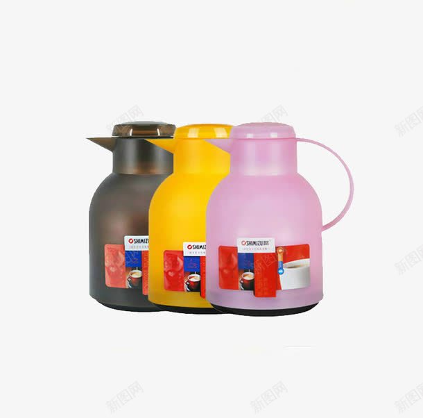 三个热水壶png免抠素材_新图网 https://ixintu.com png 产品实物 保温壶 保温瓶 暖水壶 热水瓶