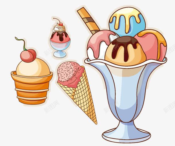 夏日冰淇淋png免抠素材_新图网 https://ixintu.com 冰淇淋 冷饮 甜筒 雪糕