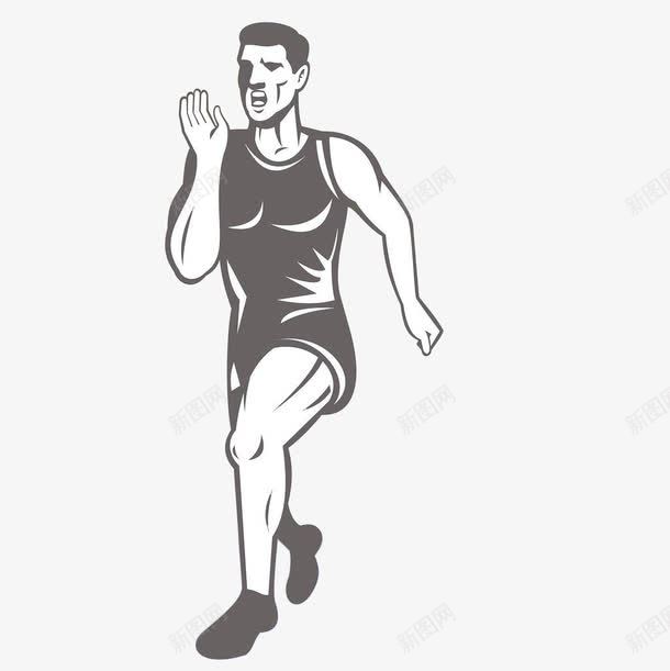 漫画跑步男平面PPTpng免抠素材_新图网 https://ixintu.com 漫画 男人 跑步 跑步漫画 跑的人 黑白