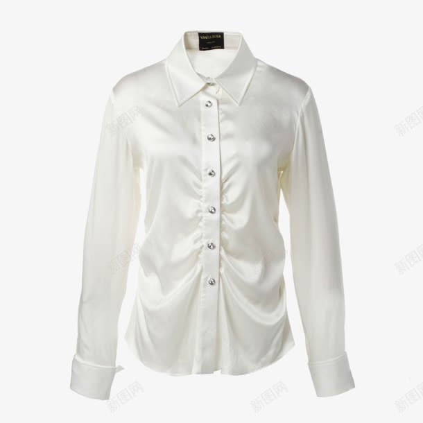白色绸缎衬衫png免抠素材_新图网 https://ixintu.com 上衣 白色 白色绸缎 绸缎 衬衫