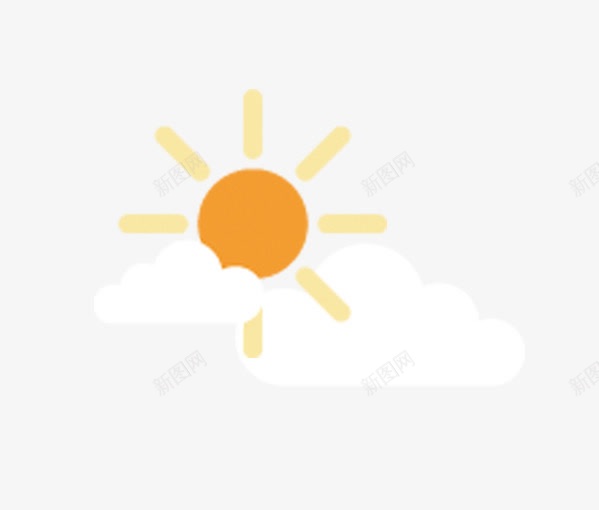 太阳云朵png免抠素材_新图网 https://ixintu.com 一朵云 卡通太阳 橙色太阳
