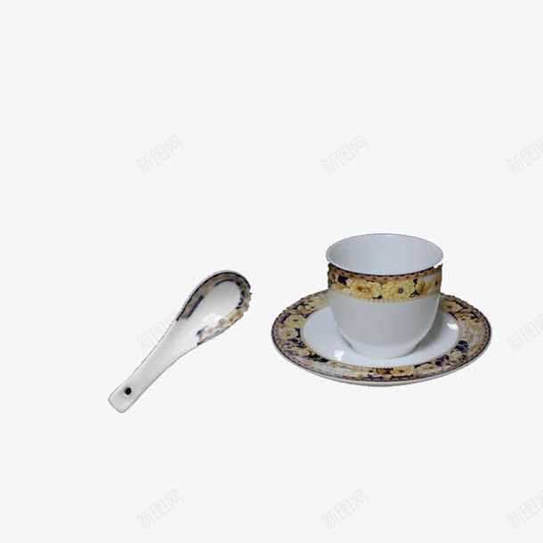 茶杯托盘勺子png免抠素材_新图网 https://ixintu.com 中国风 勺子 瓷器 茶杯