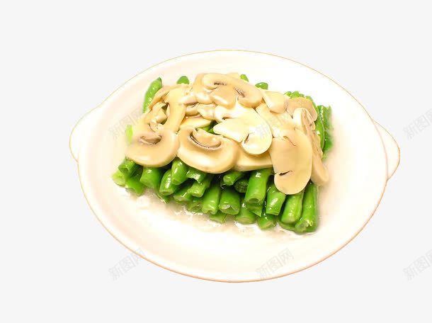 口蘑豆角png免抠素材_新图网 https://ixintu.com 中华美食 传统美食 美味熟菜 餐饮美食
