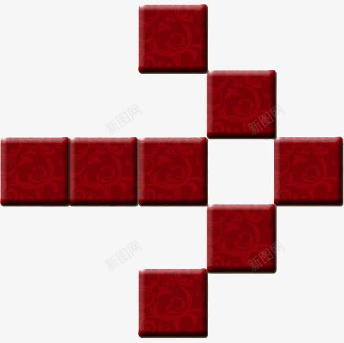 复古红砖组成的箭头png免抠素材_新图网 https://ixintu.com 复古 引导箭头 指引 方向 箭头 红色