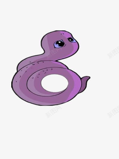 盘成圈的蛇png免抠素材_新图网 https://ixintu.com 卡通 可爱 大眼 紫色