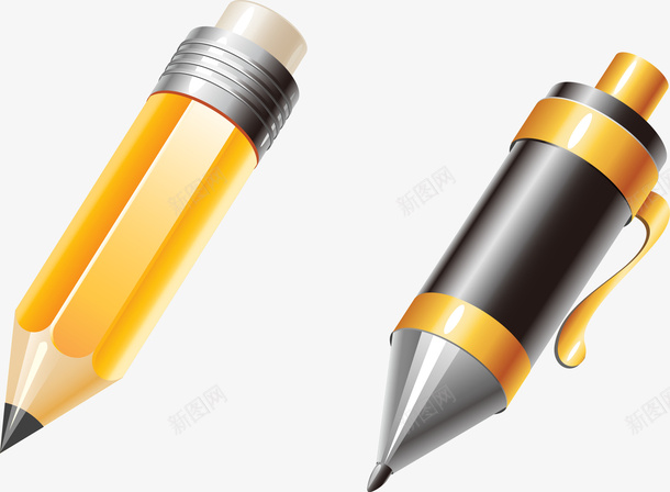自动铅笔矢量图ai免抠素材_新图网 https://ixintu.com 自动铅笔 铅笔 黄色 黑色 矢量图