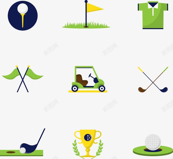 9款创意高尔夫图标png_新图网 https://ixintu.com 创意高尔夫图标 矢量创意高尔夫图标 高尔夫图标 高尔夫图标矢量