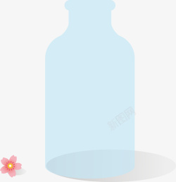 浅蓝色花瓶手绘清新花瓶矢量图高清图片