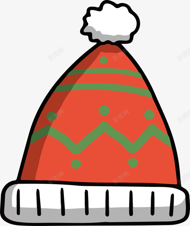 卡通红色帽子矢量图ai免抠素材_新图网 https://ixintu.com 圣诞帽 圣诞节 帽子 毛线帽 矢量png 红色帽子 矢量图