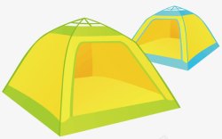 两个帐篷两个黄色的帐篷高清图片