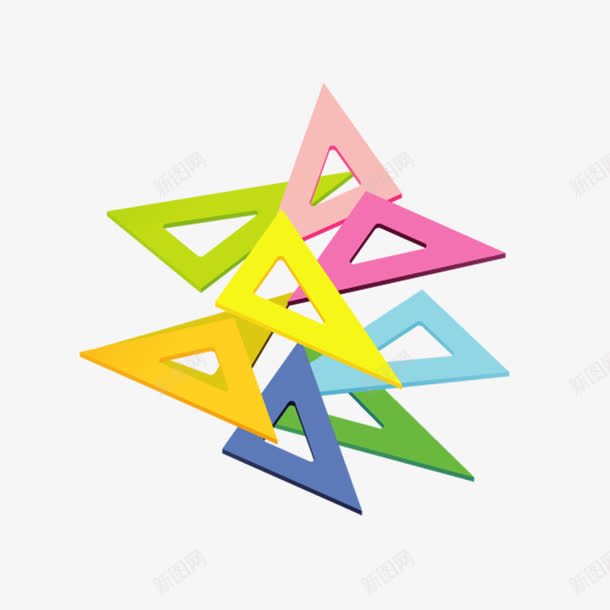 彩色三角量尺png免抠素材_新图网 https://ixintu.com 三角 三角量尺 彩色 彩色三角
