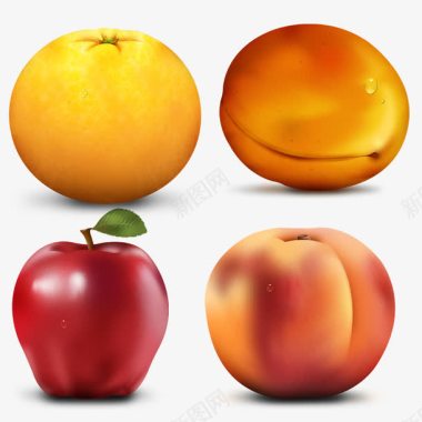 苹果桃子水果图标图标